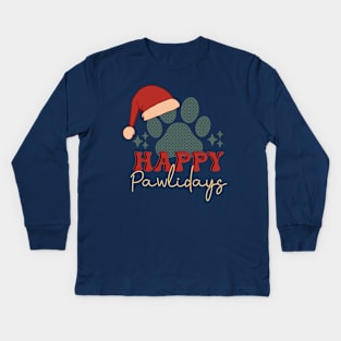 Happy Pawlidays Kids Long Sleeve T-Shirt